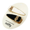 Japan Miffy Hair Clip Set - Miffy : Gold Black White Tweed - 3