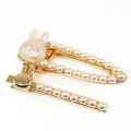 Japan Miffy Hair Clip Set - Miffy : Gold Pearl Tweed - 1