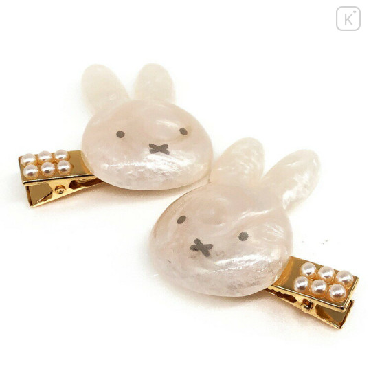 Japan Miffy Bangs Clip Set - Miffy : Gold Pearl Tweed - 1