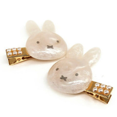 Japan Miffy Bangs Clip Set - Miffy : Gold Pearl Tweed