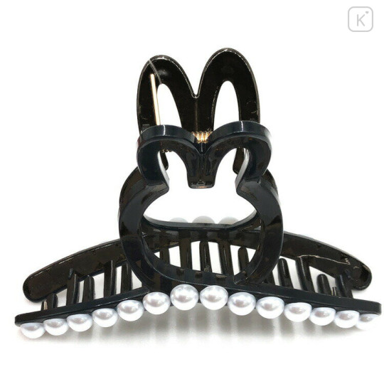 Japan Miffy Hair Claw Clip - Miffy : Pearl Tweed Black - 1