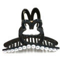 Japan Miffy Hair Claw Clip - Miffy : Pearl Tweed Black - 1