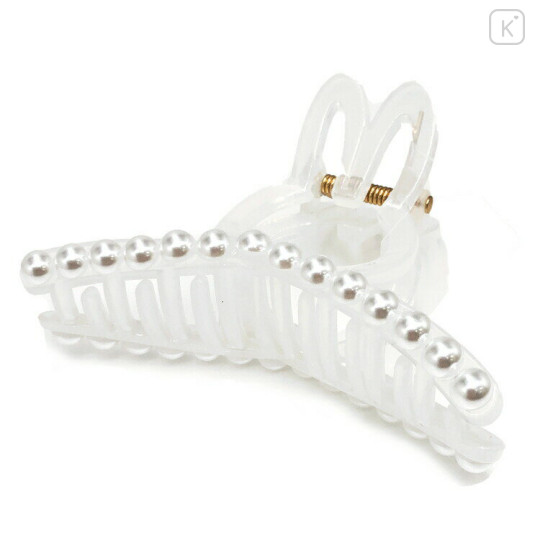 Japan Miffy Hair Claw Clip - Miffy : Pearl Tweed White - 2
