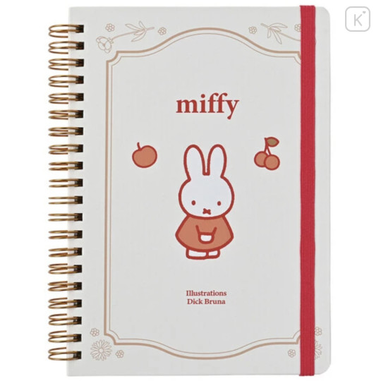 Japan Miffy B6 Ring Notebook - Miffy : Dessert Red Beige - 1