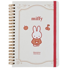 Japan Miffy B6 Ring Notebook - Miffy : Dessert Red Beige