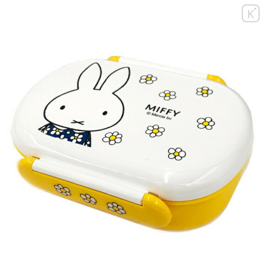 Japan Miffy Bento Lunch Box 270ml - Miffy : Flower Blue Dress Yellow White - 1