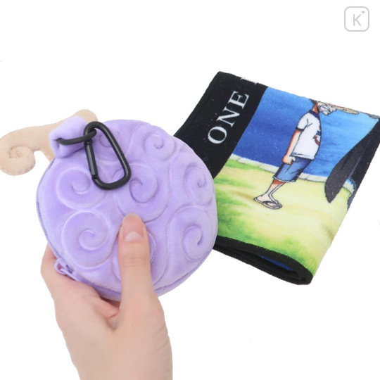 Japan One Piece Mini Towel Handkerchief & Pouch Set - Luffy Devil Fruit : Gomu Gomu no Mi - 3