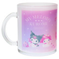 Japan Sanrio Glass Mug - Kuromi & My Melody : Pastel Dreamland - 1