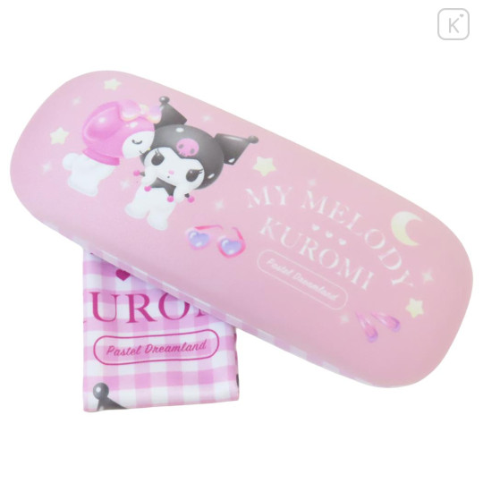 Japan Sanrio Glasses Case - Kuromi & My Melody : Pastel Dreamland - 1