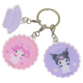 Japan Sanrio Acrylic Keychain 3 Charm - Kuromi & My Melody : Pastel Dreamland - 1