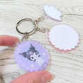 Japan Sanrio Acrylic Keychain 3 Charm - Kuromi & My Melody : Pastel Dreamland - 2