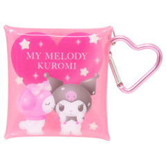 Japan Sanrio Clear Multi Case (SS) - Kuromi & My Melody : Pastel Dreamland Kiss Heart Carabiner