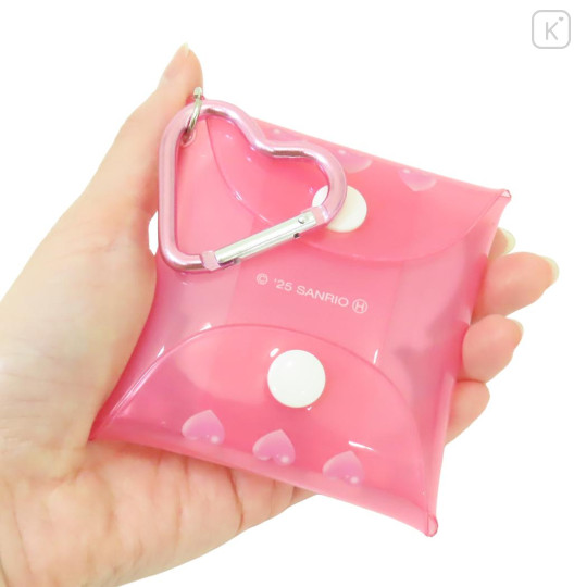 Japan Sanrio Clear Multi Case (SS) - Kuromi & My Melody : Pastel Dreamland Kiss Heart Carabiner - 2