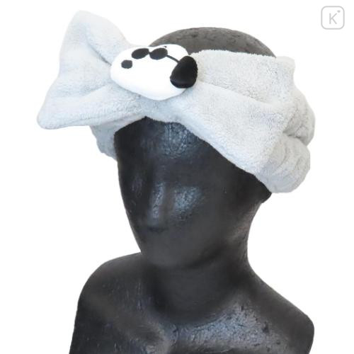 Japan Peanuts Hair Band with Ribbon - Snoopy : Joe Cool Mascot Grey - 4