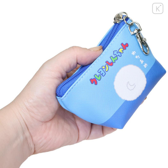 Japan Crayon Shin-chan Triangular Mini Pouch - Shiro : Blue - 2