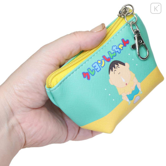 Japan Crayon Shin-chan Triangular Mini Pouch - Bo Suzuki : Green - 2
