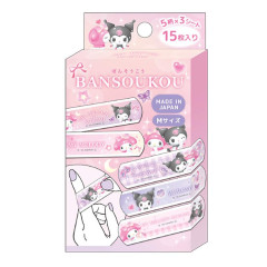 Japan Sanrio Boxed Adhesive Bandage - Kuromi & My Melody : Pastel Dreamland Pink