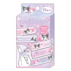 Japan Sanrio Boxed Adhesive Bandage - Kuromi & My Melody : Pastel Dreamland Purple