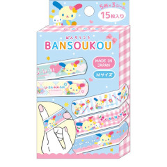 Japan Sanrio Boxed Adhesive Bandage - Usahana : Blue Pink Gingham