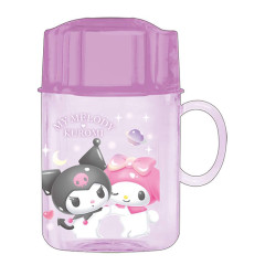 Japan Sanrio Toothbrush Set - Kuromi & My Melody : Pastel Dreamland Purple