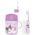 Japan Sanrio Toothbrush Set - Kuromi & My Melody : Pastel Dreamland Purple - 2