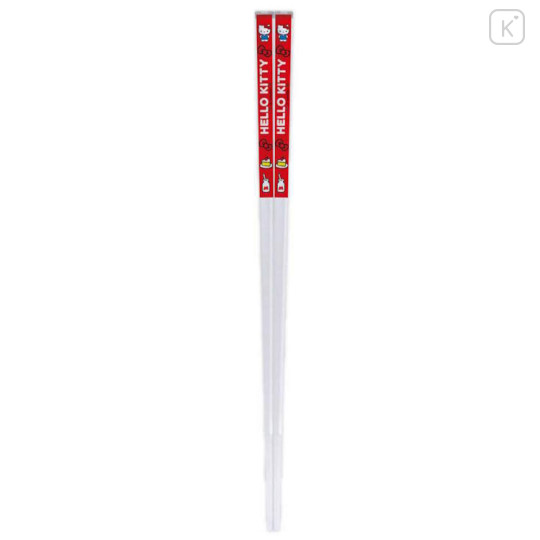 Japan Sanrio Clear Chopsticks 21cm - Hello Kitty : Red - 1