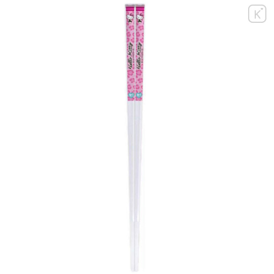Japan Sanrio Clear Chopsticks 21cm - Hello Kitty : Leopard Pink - 1