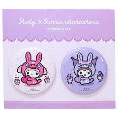 Japan Sanrio Can Badge Set - Kuromi & My Melody : Rody Bounce Horse