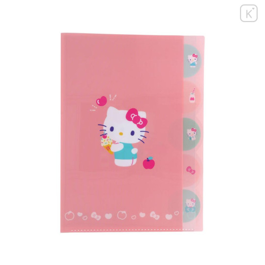 Japan Sanrio 5 Pockets A4 Clear File - Hello Kitty : Pastel Favourite - 1
