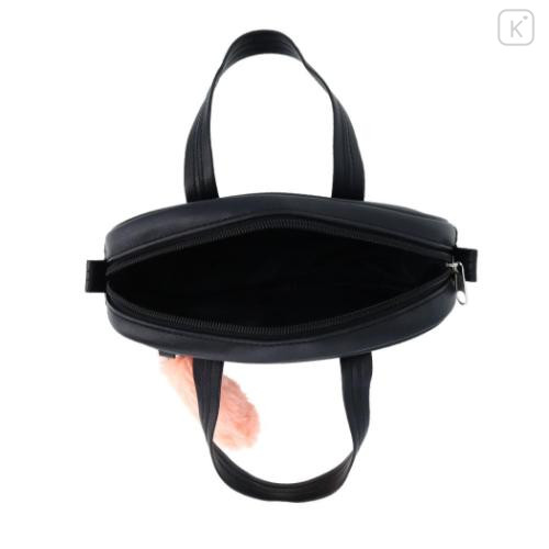 Japan Sanrio Cosmetic Pouch - Hello Kitty : School Bag Style With Dangling Tail - 4