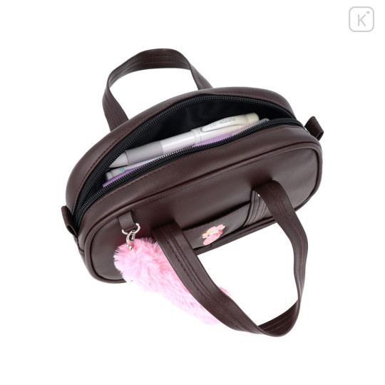 Japan Sanrio Cosmetic Pouch - My Melody : School Bag Style With Dangling Tail - 3