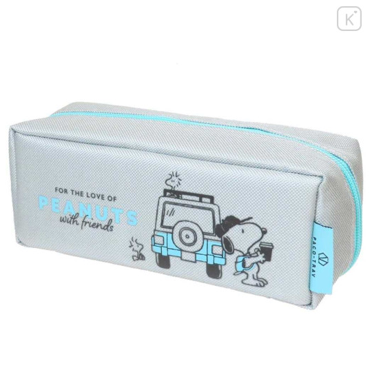 Japan Peanuts Pacotray Pen Pouch - Snoopy & Woodstock : Road Trip Grey - 1