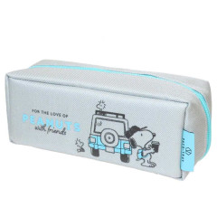 Japan Peanuts Pacotray Pen Pouch - Snoopy & Woodstock : Road Trip Grey