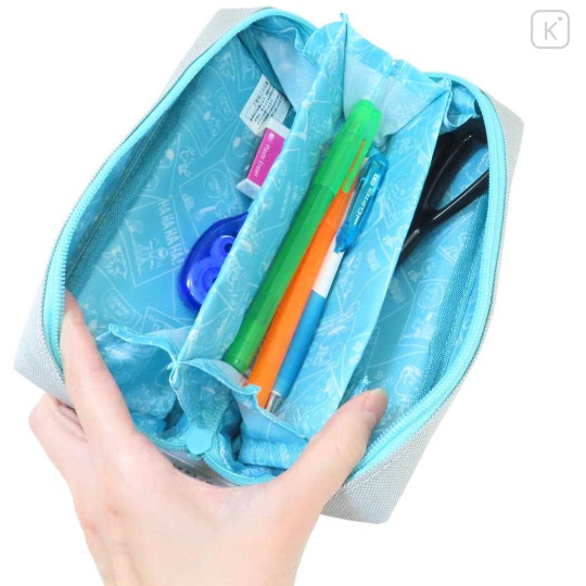 Japan Peanuts Pacotray Pen Pouch - Snoopy & Woodstock : Road Trip Grey - 3