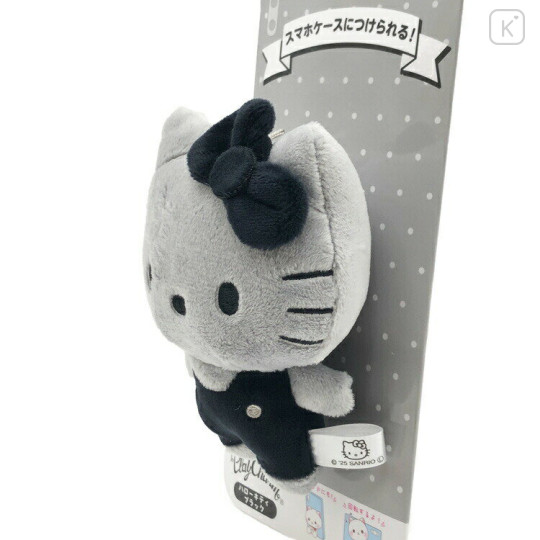 Japan Sanrio Play Charm Phone Holder - Hello Kitty : Black Grey - 2