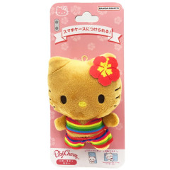 Japan Sanrio Play Charm Phone Holder - Hello Kitty : Tan Swimsuit Party