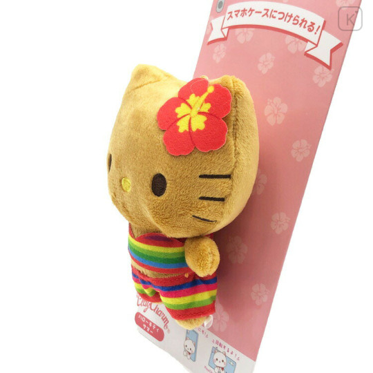 Japan Sanrio Play Charm Phone Holder - Hello Kitty : Tan Swimsuit Party - 2