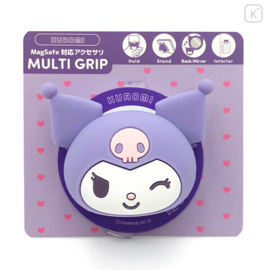 Japan Sanrio MagSafe Compatible Smartphone Grip - Kuromi : Happy Face - 1