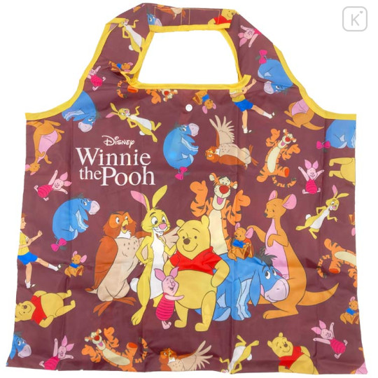 Japan Disney Eco Shopping Bag - Winnie the Pooh : Characters Brown - 1