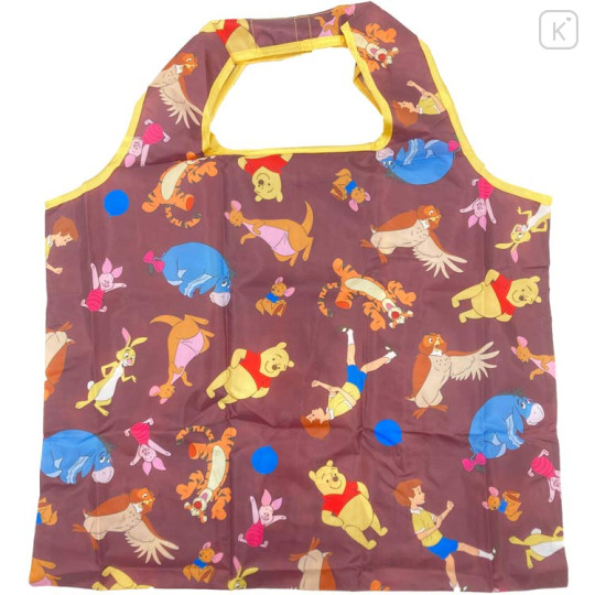 Japan Disney Eco Shopping Bag - Winnie the Pooh : Characters Brown - 2