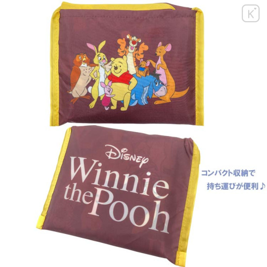 Japan Disney Eco Shopping Bag - Winnie the Pooh : Characters Brown - 3