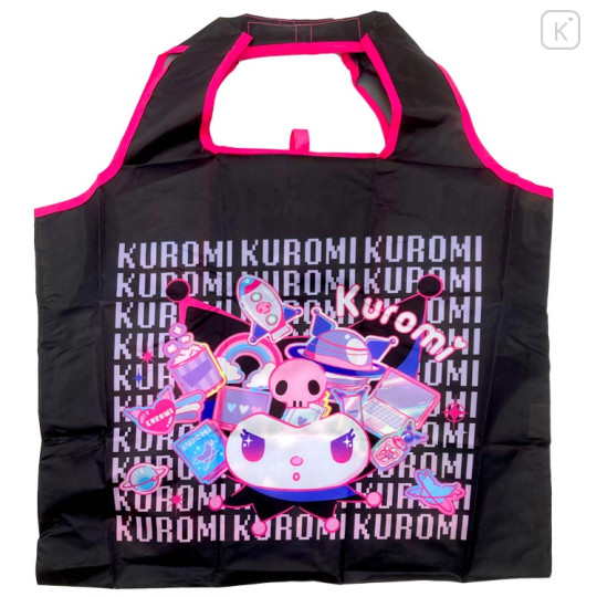 Japan Sanrio Eco Shopping Bag - Kuromi : KUROMIfy the World Black Pink - 2