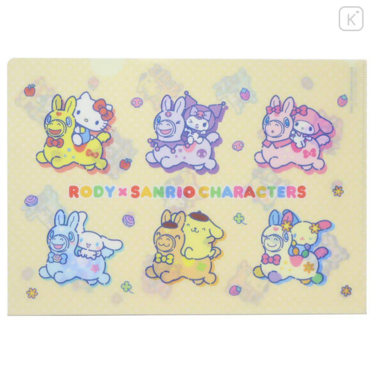 Japan Sanrio A4 Clear File - Rody Bounce Horse Characters Yellow - 1