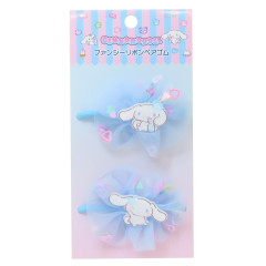 Japan Sanrio Mascot Hair Tie Set - Cinnamoroll : Ruffle Lace Frill Glitter
