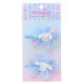 Japan Sanrio Mascot Hair Tie Set - Cinnamoroll : Ruffle Lace Frill Glitter - 1