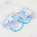 Japan Sanrio Mascot Hair Tie Set - Cinnamoroll : Ruffle Lace Frill Glitter - 2