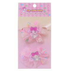Japan Sanrio Mascot Hair Tie Set - My Melody : Ruffle Lace Frill Glitter