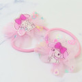 Japan Sanrio Mascot Hair Tie Set - My Melody : Ruffle Lace Frill Glitter - 2