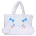 Japan Sanrio Fluffy Fur Tote Bag - Cinnamoroll : Heart Eyes Ribbon - 1