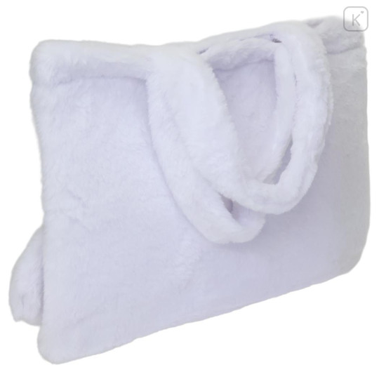 Japan Sanrio Fluffy Fur Tote Bag - Cinnamoroll : Heart Eyes Ribbon - 2